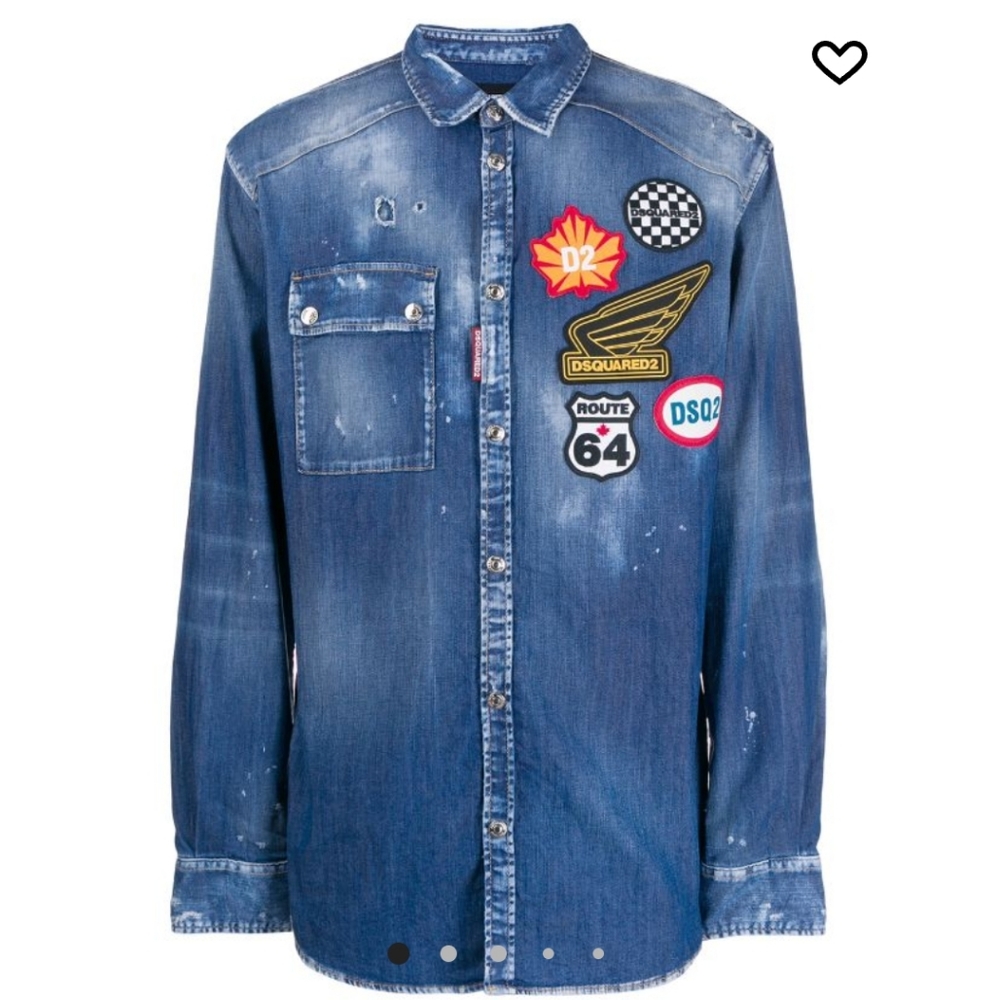 Dsquared2patch logo denim shirt